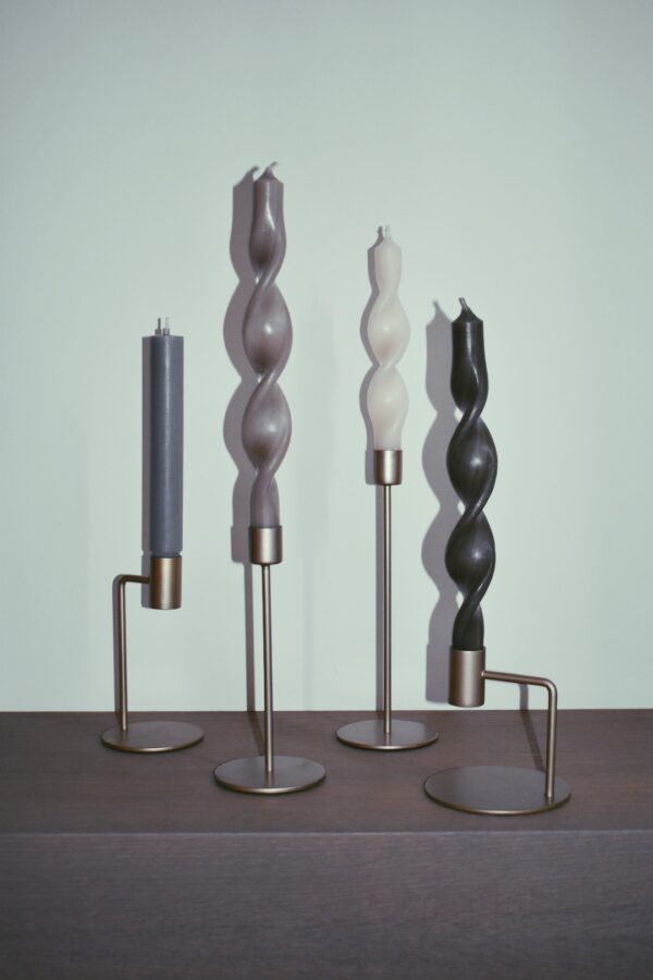 Twisted candle | champagne white - Afbeelding 4