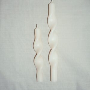 Twisted candle | champagne white