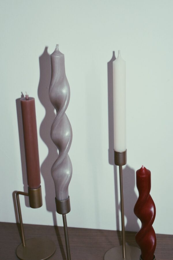 Twisted candle | taupe - Afbeelding 2