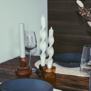 Twisted candle | champagne white