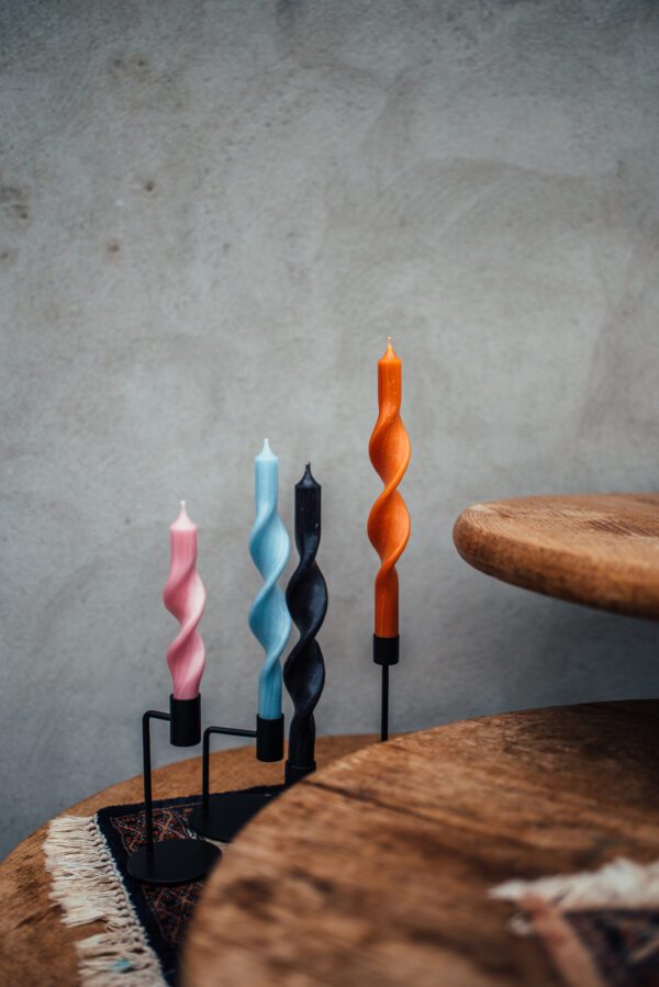Twisted candle | cognac - Afbeelding 2