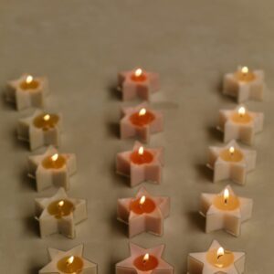Waxinelichtjes ster | 5 stuks taupe