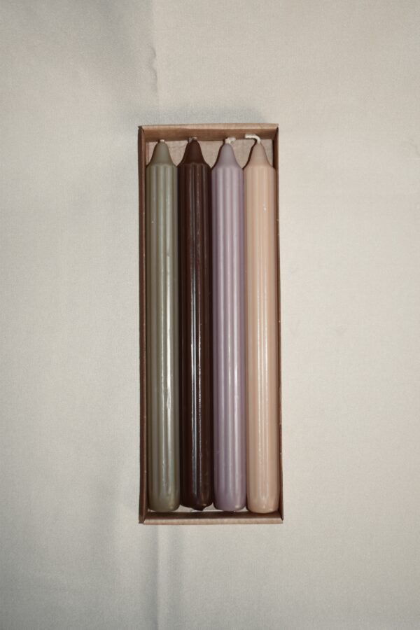 Ribbel dinerkaarsjes | 4 stuks
