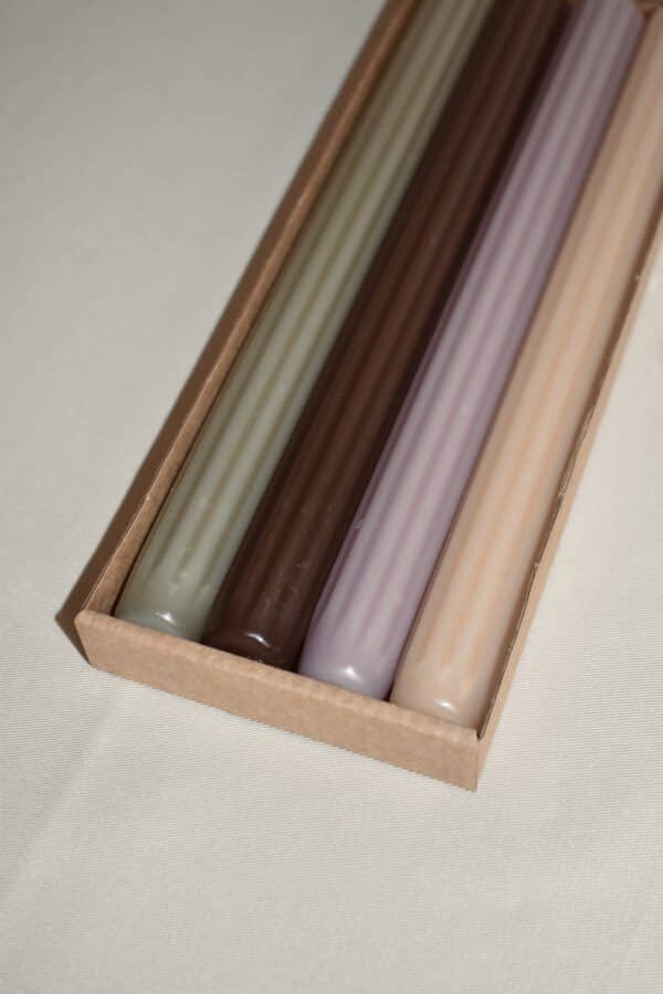 Ribbel dinerkaarsjes | 4 stuks - Afbeelding 2