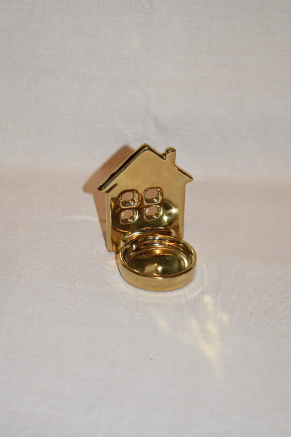 Waxinehouder goud | Huisje