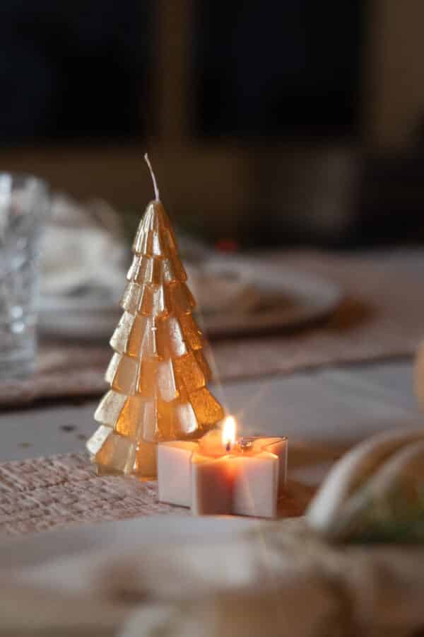 Kerstboom kaars klein | Goud - Afbeelding 3