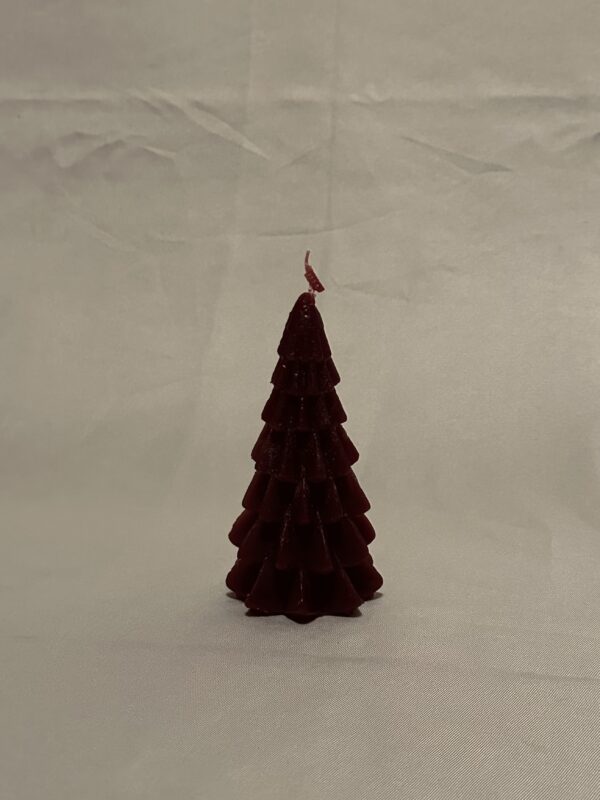 Kerstboom kaars klein | Bordeaux rood