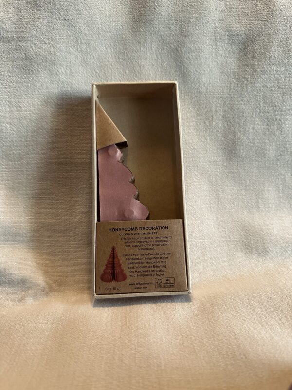Papieren kerstboompje roze | 15 cm - Afbeelding 5