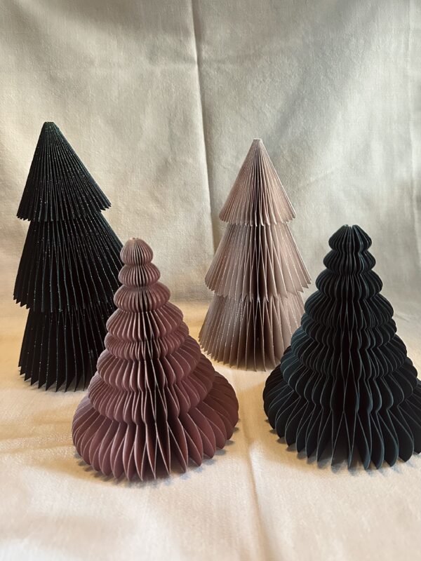 Papieren kerstboompje groen | 15 cm - Afbeelding 4